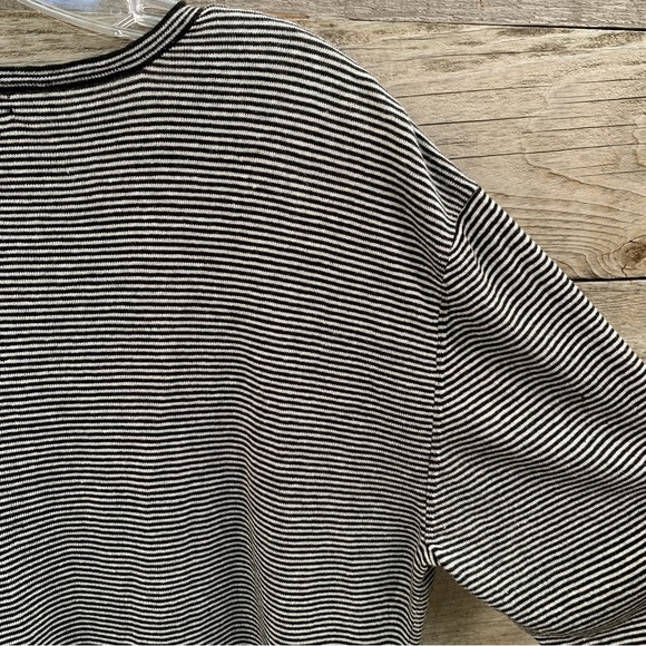 Nic Zoe Sweater Womens M Cosmo Cocktail Embroidered Novelty Print Striped Linen - Picture 13 of 16